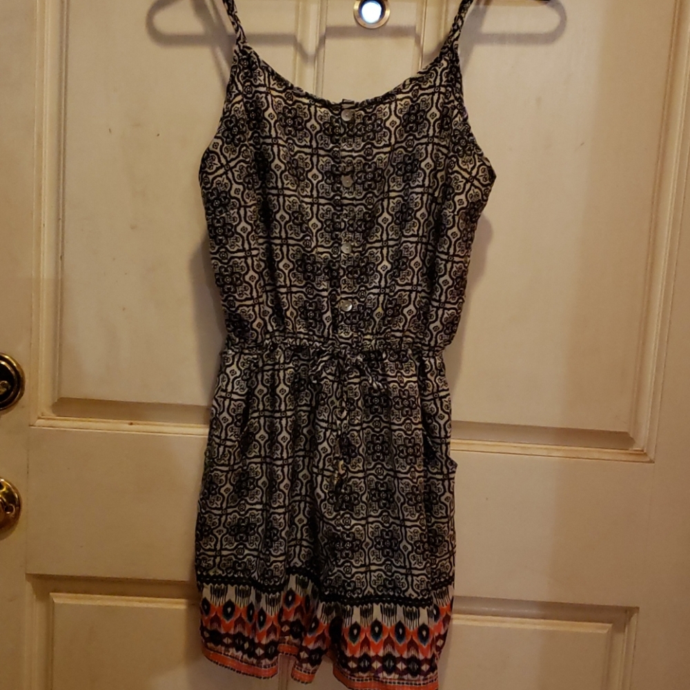 Black print romper